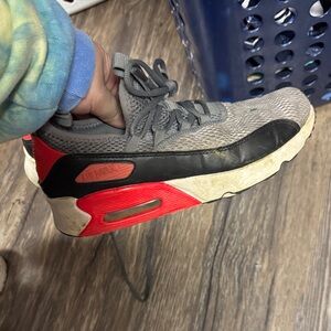 Kids Gray and Red Athletic Sneakers airmax 90